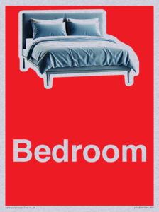 Bedroom Dementia Sign Red